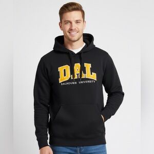 Dalhousie University DAL Varsity Hoodie Unisex Men Medium Black Yellow Comfy